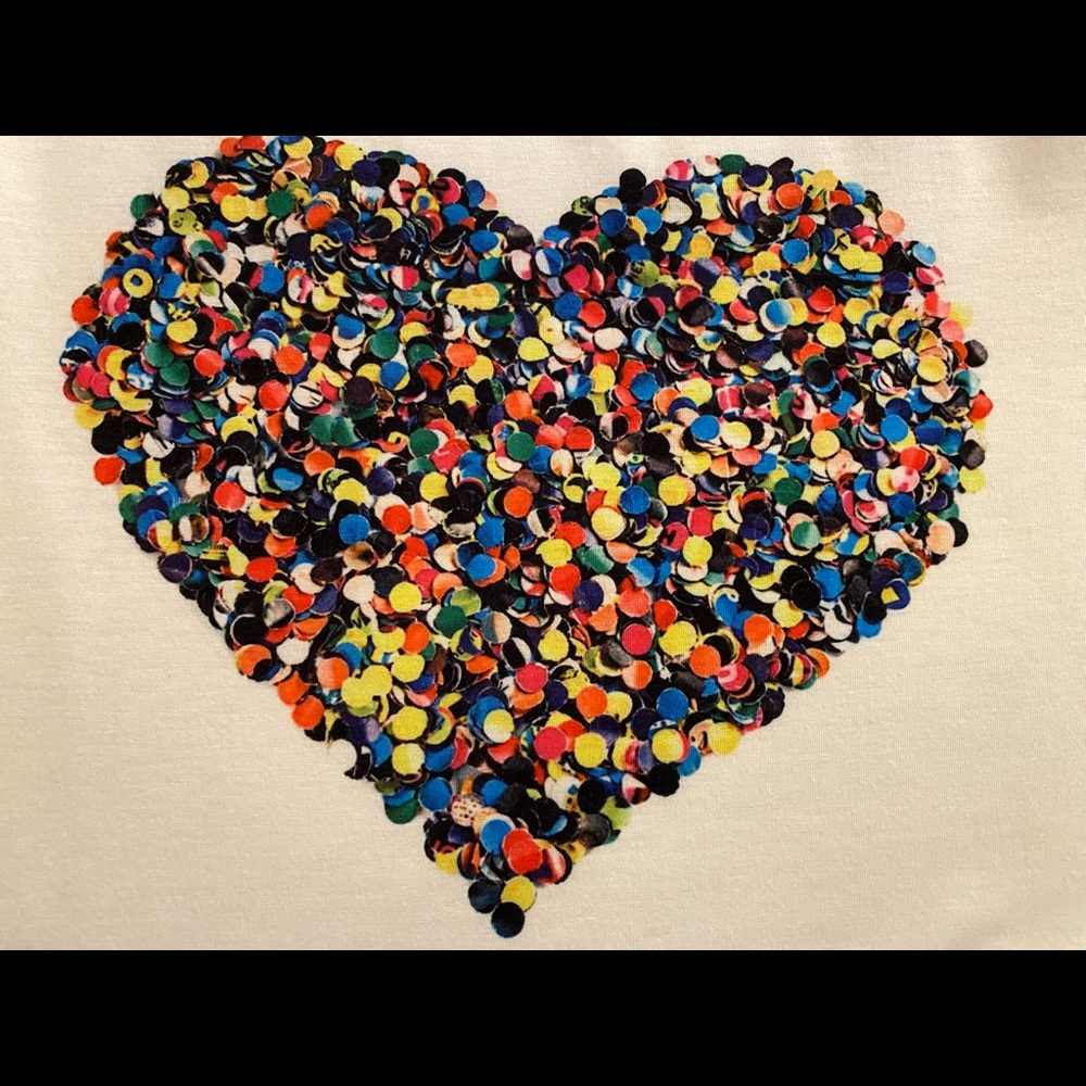 NWOT Shein Rainbow Sprinkles Heart ♥️ Tee Shirt - Picture 2 of 5